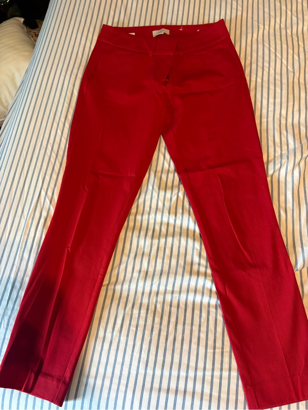 LOFT Women's Dress Pants Trio - Red, Gray Plaid, Light Gray - Picture 4 of 7